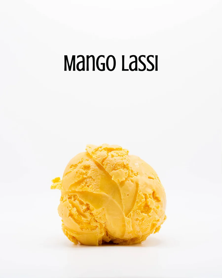 Mango Lassi ice cream photographed by Cheaters Creamery
